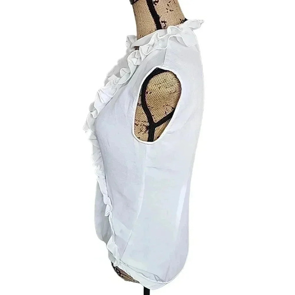 MANGANO White Ruffled open front, very soft body suit. Size Tg.42 US Medium - Picture 3 of 11